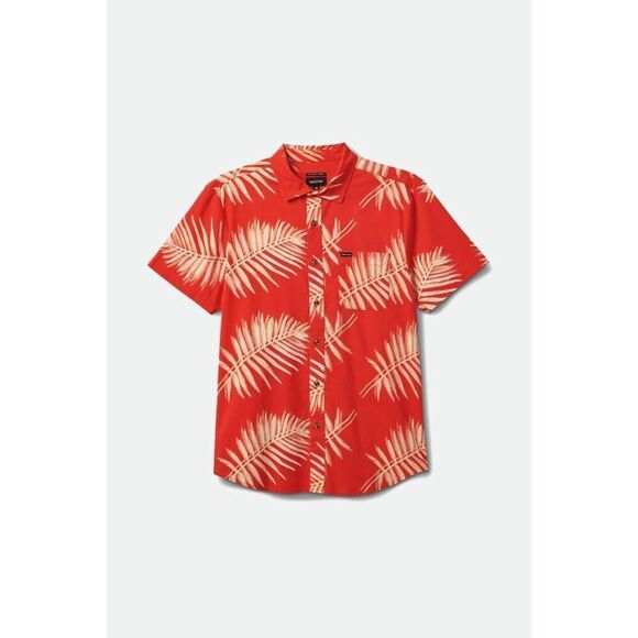 ✨Brixton Red Palm Print Cotton Blend Woven Button Down Sz Large Shirt✨ - Picture 10 of 10